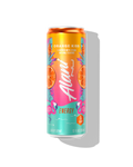The front view of an Alani Nu Orange Kiss Energy Drink can, made with zero sugar.